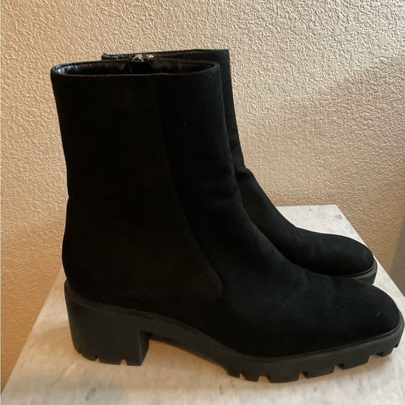 ZARA LUG SOLE CHELSEA BOOTS SIZE 9 vegan luxe SUEDE excellent quality chunky Y2K - Picture 5 of 7